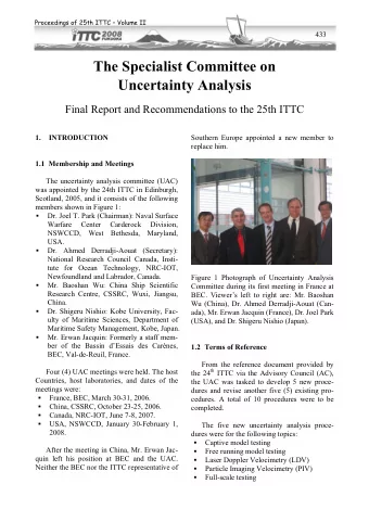 The Specialist Committee on  Uncertainty Analysis  Final Report and Recommendations to the 25th