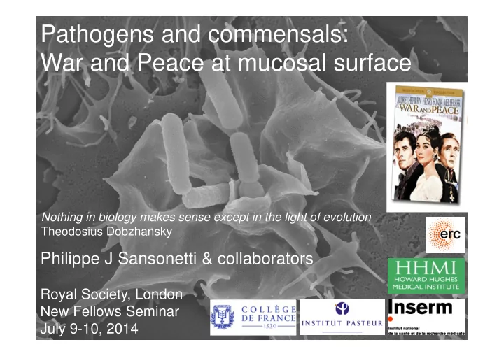 pathogens and commensals war and peace at mucosal surface