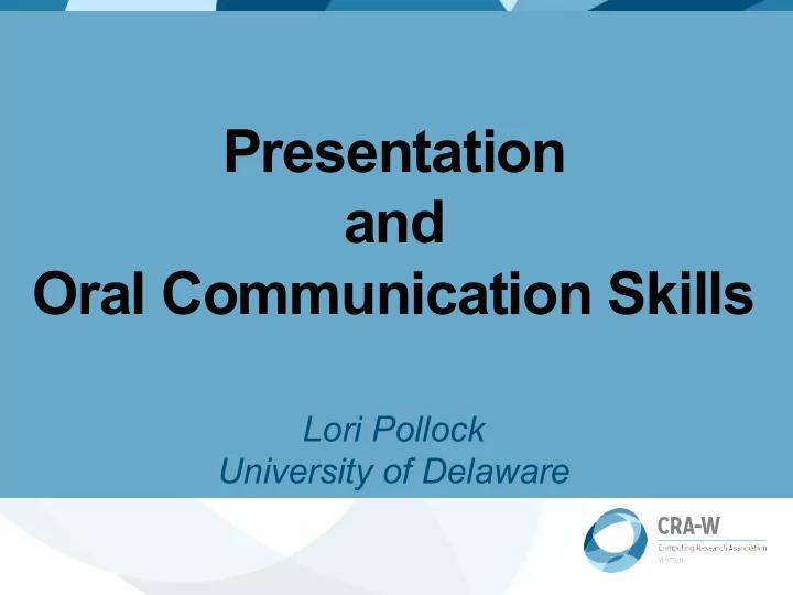 presentation and oral communication skills