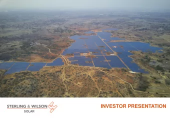 INVESTOR PRESENTATION  SOLAR Disclaimer This presentation and the accompanying slides (the