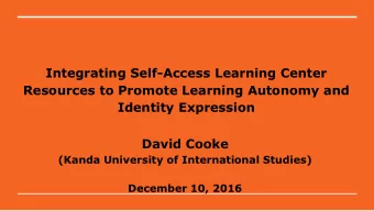 David Cooke  (Kanda University of International Studies)  December 10, 2016  Increased investment