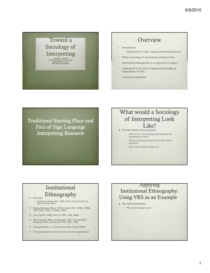 toward a toward a overview sociology of sociology of