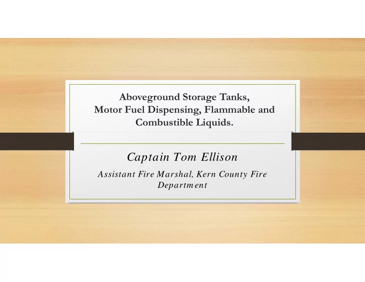 captain tom ellison