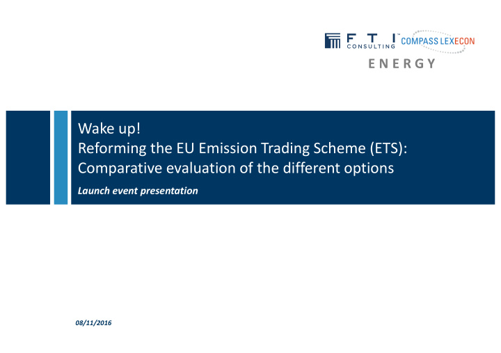 wake up reforming the eu emission trading scheme ets