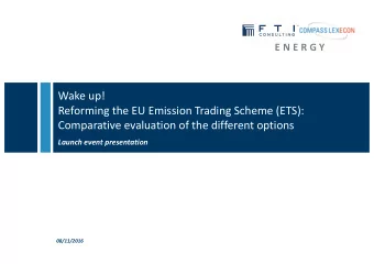 Wake up!  Reforming the EU Emission Trading Scheme (ETS):  Comparative evaluation of the different