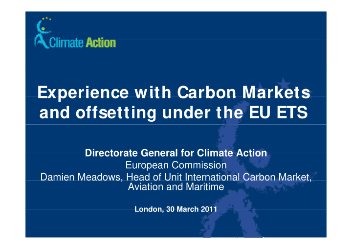 experience with carbon markets experience with carbon
