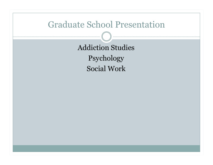 graduate school presentation