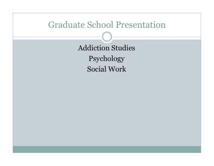 graduate school presentation