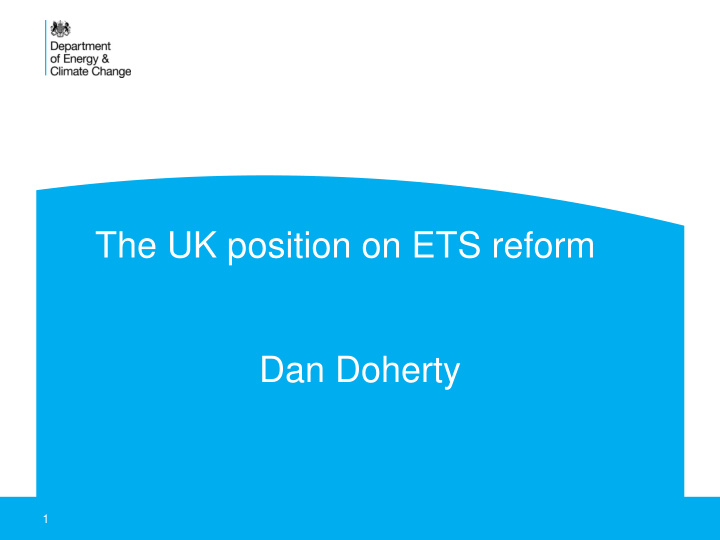 the uk position on ets reform