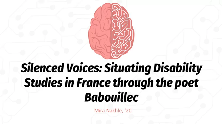 silenced voices situating disability studies in france