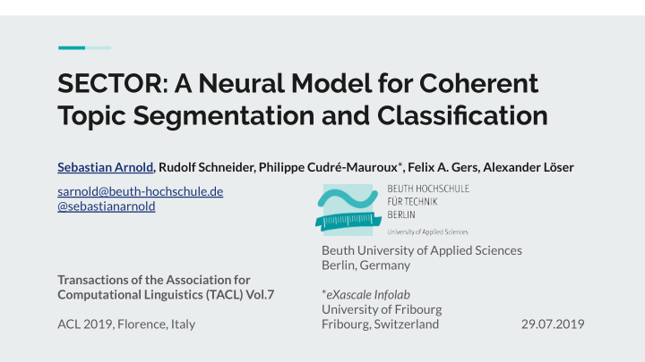 sector a neural model for coherent topic segmentation and