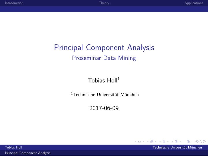 principal component analysis