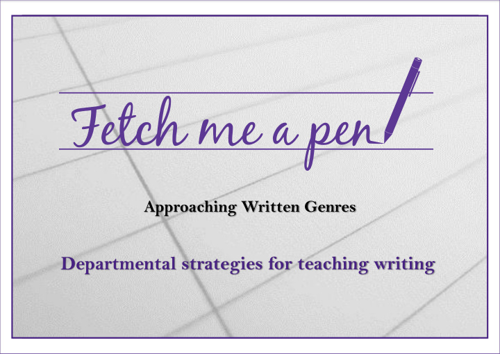 departmental strategies for teaching writing