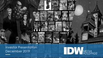 Investor Presentation  December 2019  Safe Harbor Statement  This presentation contains statements