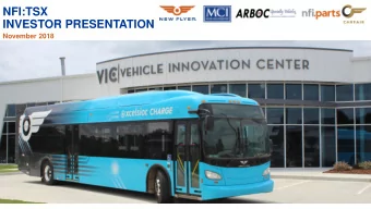 INVESTOR PRESENTATION  November 2018  Leader in Transit Buses, Motor Coach &amp; Aftermarket