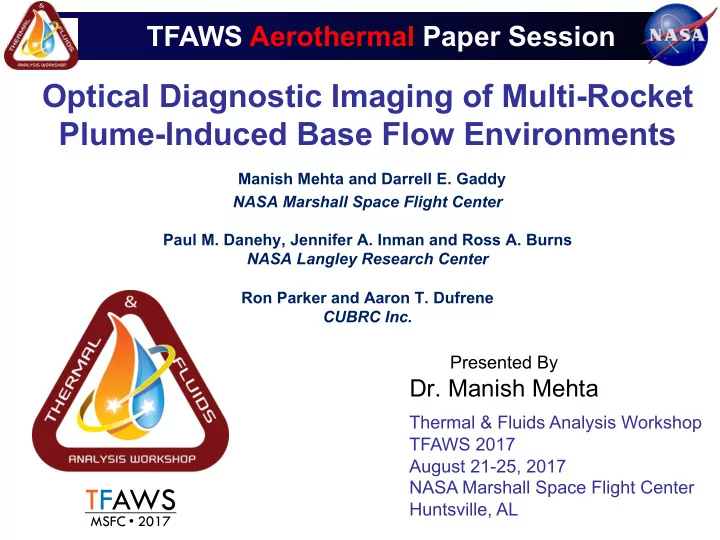 optical diagnostic imaging of multi rocket plume induced