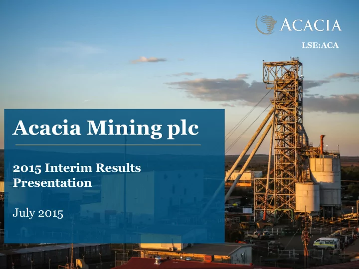 acacia mining plc