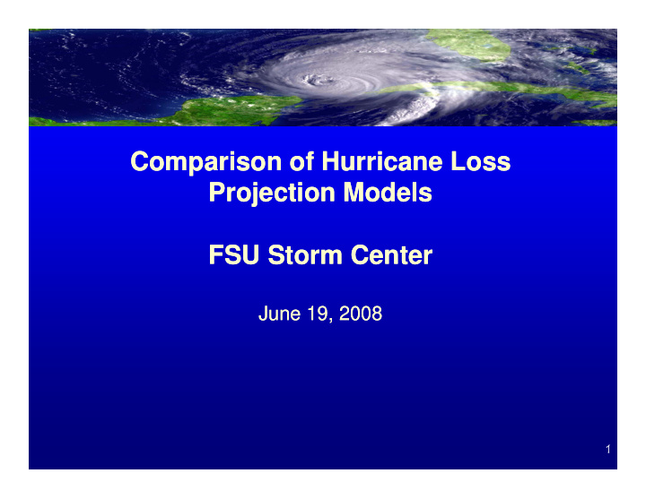 c comparison of hurricane loss comparison of hurricane