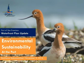 Environmental  Sustainability  At the Port  Resilience Subcommittee| November 2, 2016  1