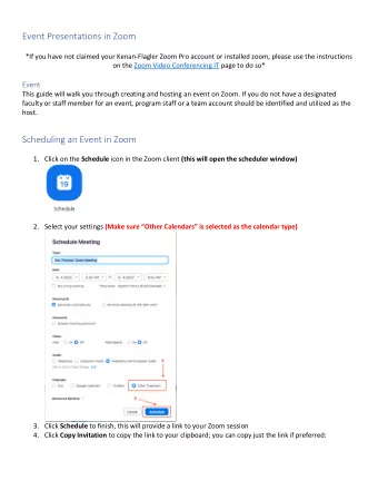 Event Presentations in Zoom  *If you have not claimed your Kenan-Flagler Zoom Pro account or