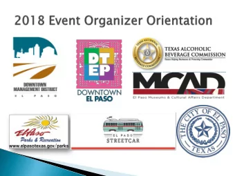 specialevents@elpasotexas.gov  915-212-1506  Slido.com  #events  1.  1. P  Par  arade  ade  Moving