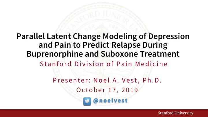 parallel latent change modeling of depression and pain to