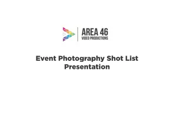 Event Photography Shot List  Presentation  A run of show is a timeline of scheduled events.  of the