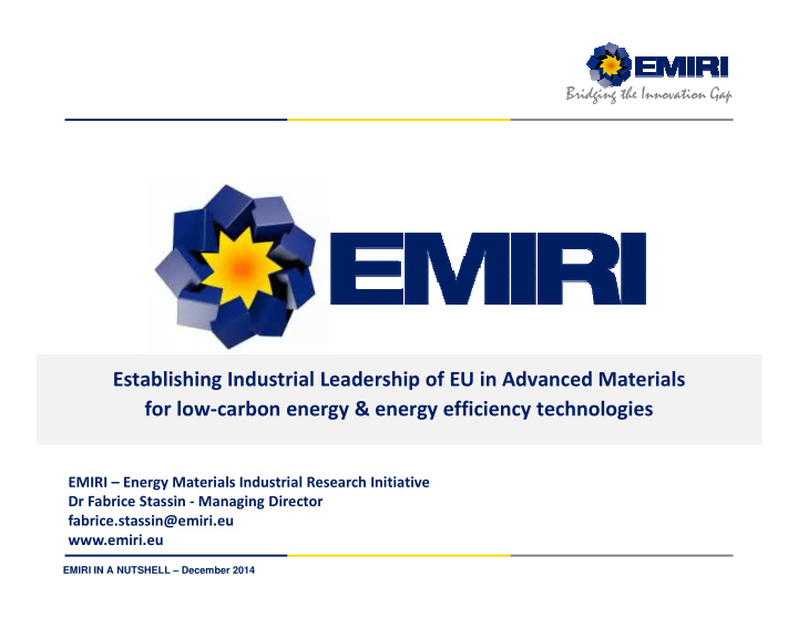 establishing industrial leadership of eu in advanced