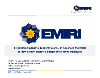 Establishing Industrial Leadership of EU in Advanced Materials  for low-carbon energy &amp; energy