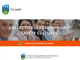 Improving joy and meaning in work  COLLECTIVE LEADERSHIP AND  (COLLECTIVE LEADERSHIP FOR TEAM