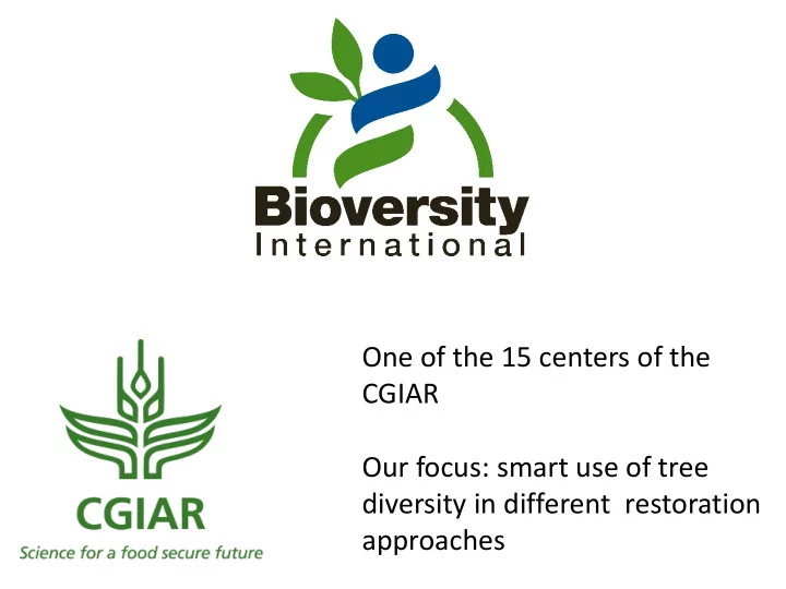 diversity in different restoration