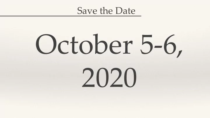 october 5 6 2020