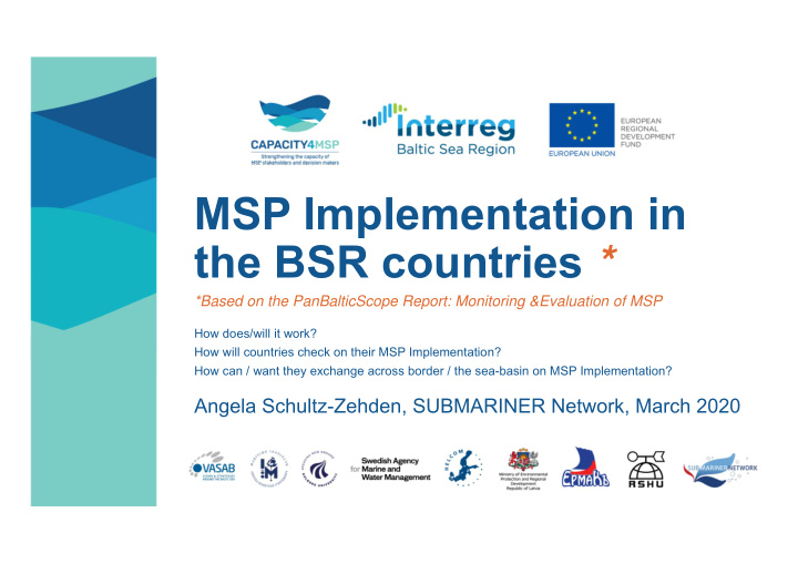 msp implementation in the bsr countries
