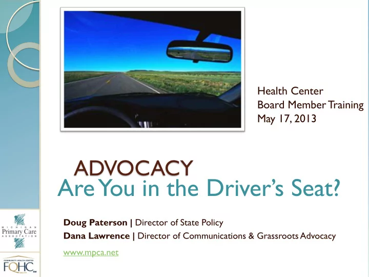 are you in the driver s seat