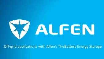 Off-grid applications with Alfens TheBattery Energy Storage  Evert Raaijen  Business Development