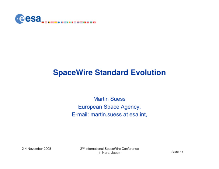 spacewire standard evolution