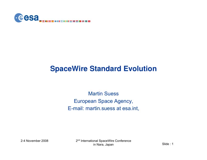 spacewire standard evolution