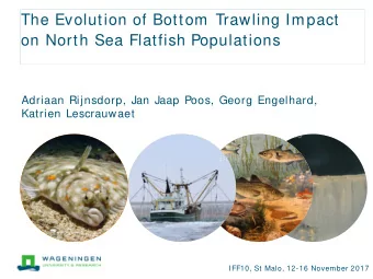 The Evolution of Bottom Trawling Impact  on North Sea Flatfish Populations  Adriaan Rijnsdorp, Jan