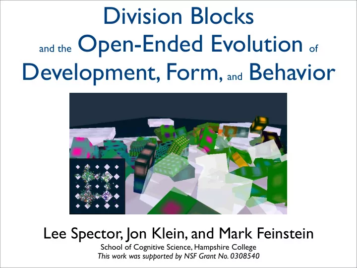 division blocks
