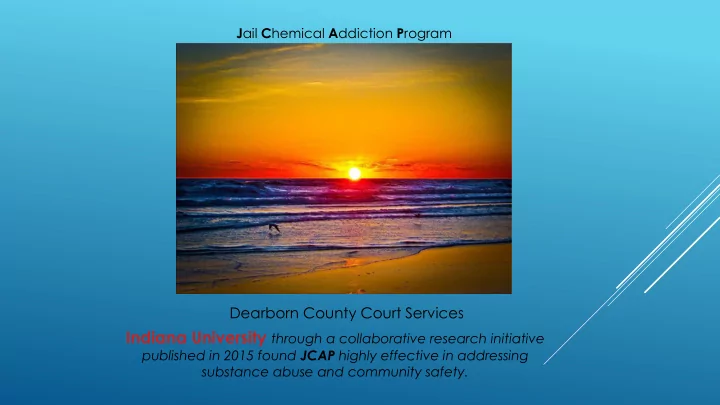 jcap path of progress
