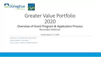 2020  Overview of Grant Program &amp; Application Process  Recorded Webinar  Posted March 17, 2020