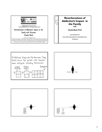 Reverberations of  Addictions Impact  in  the Family Welcome to the nine part series   with