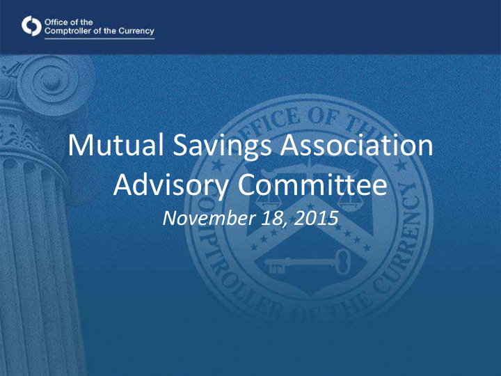 mutual savings association advisory committee