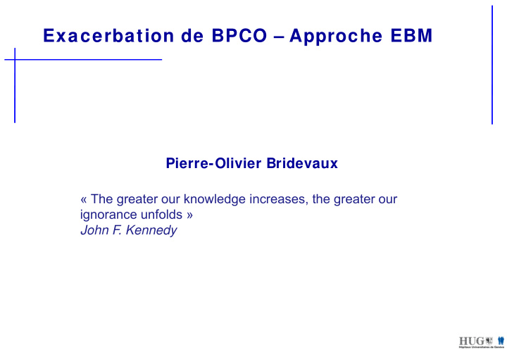 exacerbation de bpco approche ebm