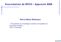 exacerbation de bpco approche ebm