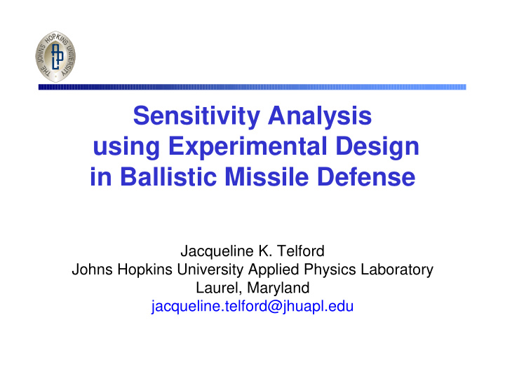 sensitivity analysis using experimental design in