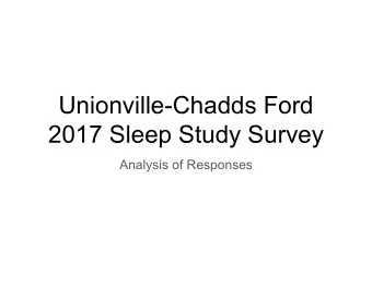 Unionville-Chadds Ford  2017 Sleep Study Survey  Analysis of Responses  Question #1  What is your