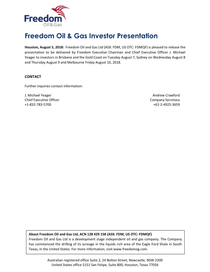 freedom oil amp gas investor presentation