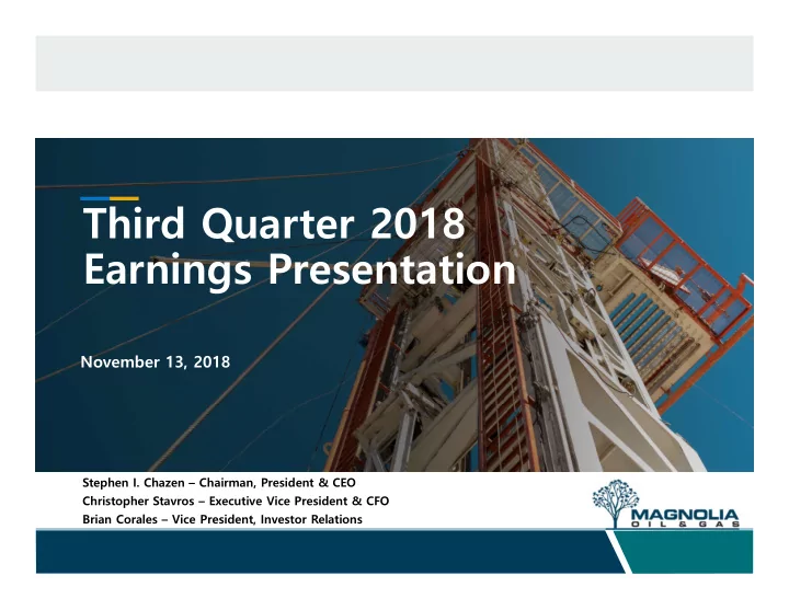 third quarter 2018 earnings presentation