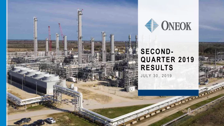 second quarter 2019 results